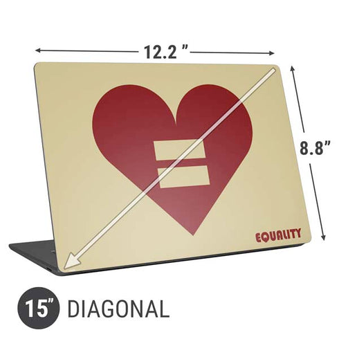 Equality Heart Universal Laptop 15in (12.2 x 8.8in) Skin